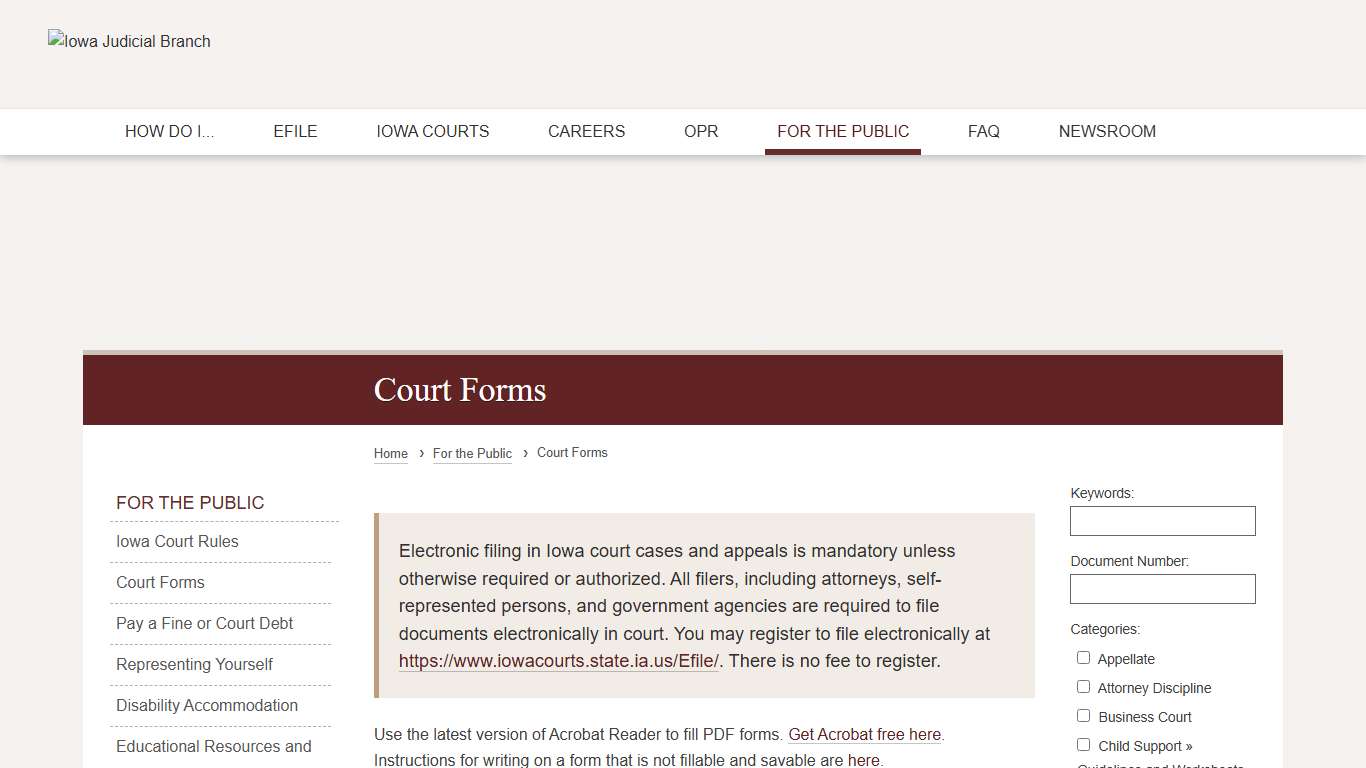 Court Forms Iowa Judicial Branch